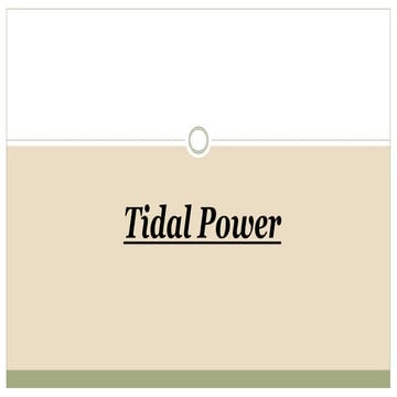 Tidal Energy | PPTX