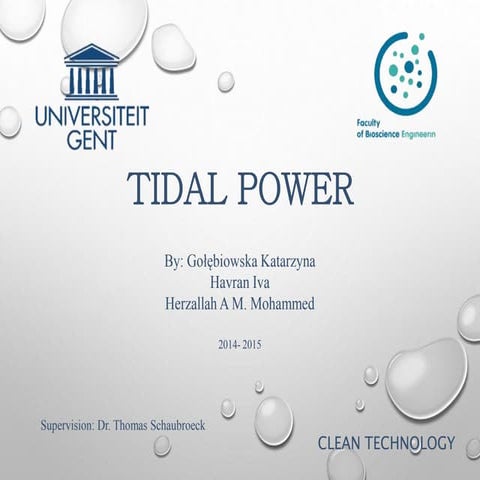 Tidal power - Renewable energy  . 