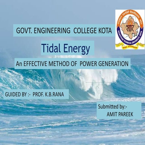 Tidal power generating method ppt