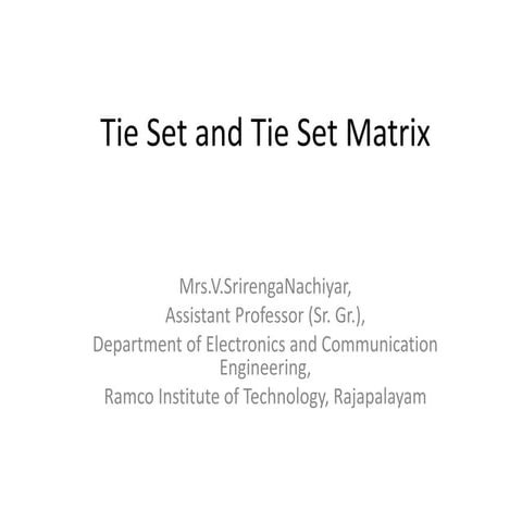 Tie set and tie-set matrix