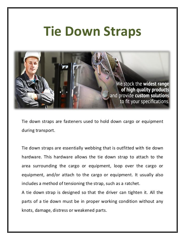 Tie Down Straps