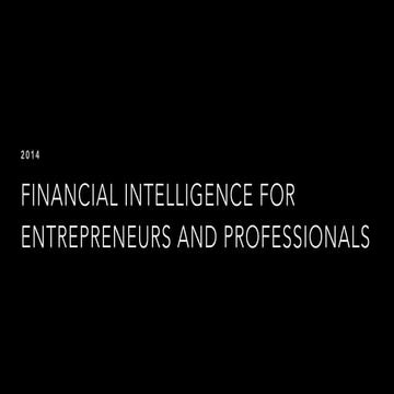 financial intelligence for entrepreneurs - TiE Mumbai (Part 1)