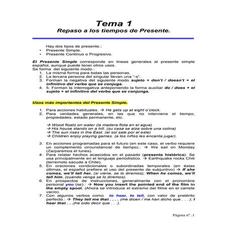 Tiempos verbales en inglés