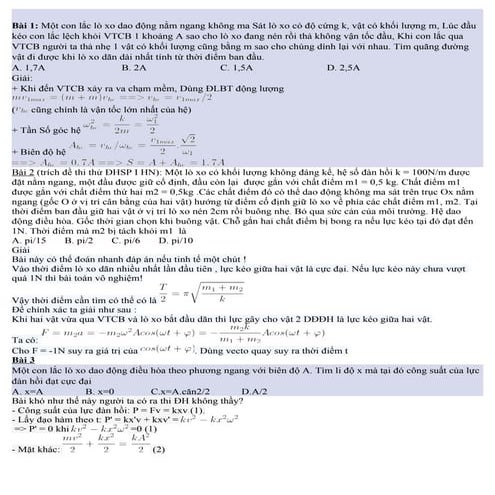 TỔNG HỢP NHỮNG BÀI TẬP VẬT LÝ KHÓ LUYỆN THI ĐẠI HỌC(CÓ LỜI GIẢI)