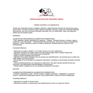 Tienda mascotas mi pequeño amigo pdf