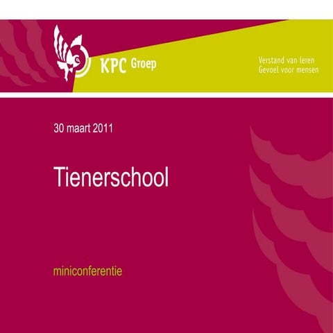 Presentatie over de Tienerschool