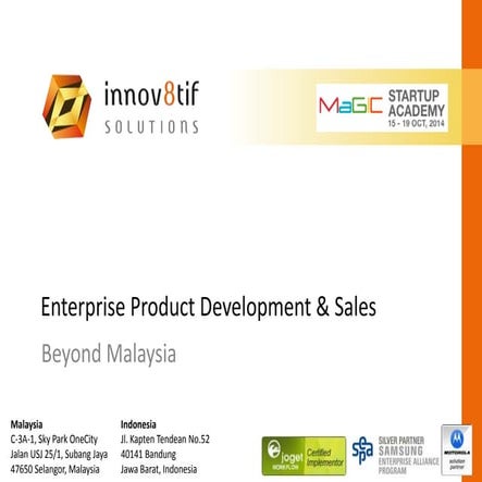 MaGIC Startup Academy Launch : Day 1 - Enterprise Product Development & Sales...