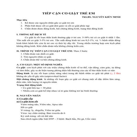 Tiếp cận co giật trẻ em