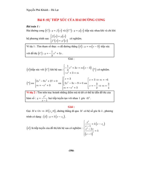 01 tiep tuyen cua do thi ham so p4_tlbg | PDF
