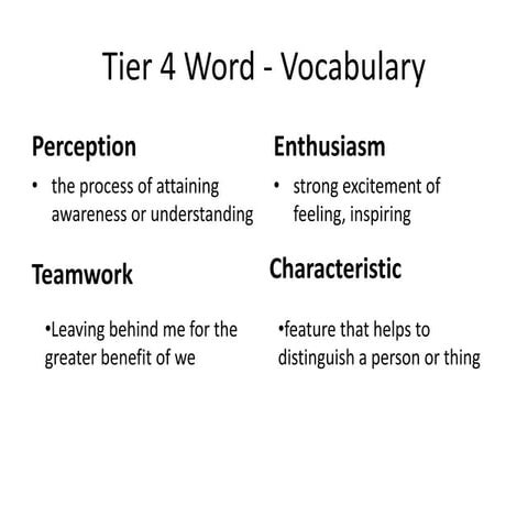 Tier 4 word vocabulary review | PDF