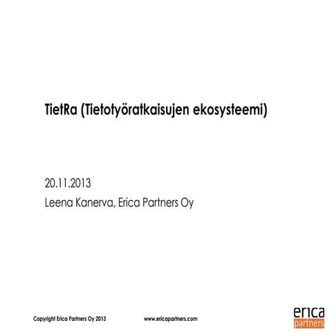 TietRa-projekti (Tietotyöratkaisujen ekosysteemi)