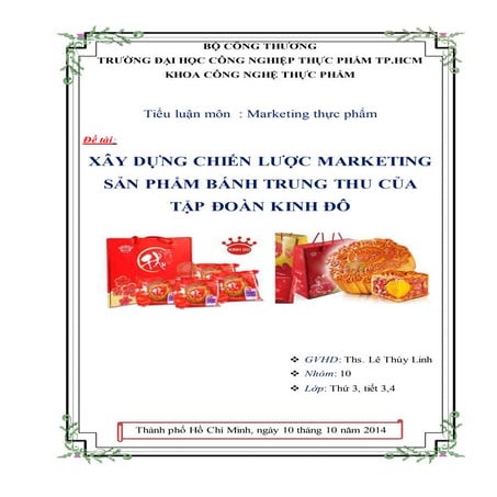 Đề tài: Chiến lược marketing sản phẩm bánh trung thu công ty Kinh Đô, HAY