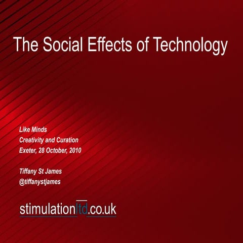 Tiffany St James: The Social Impact of Technology