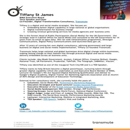 Tiffany St James BIO