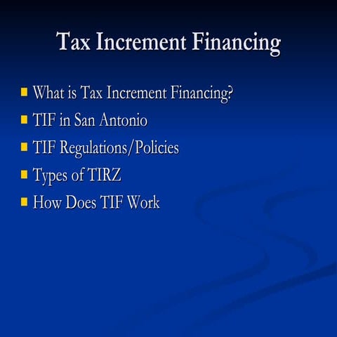 Tax Increment Financing 