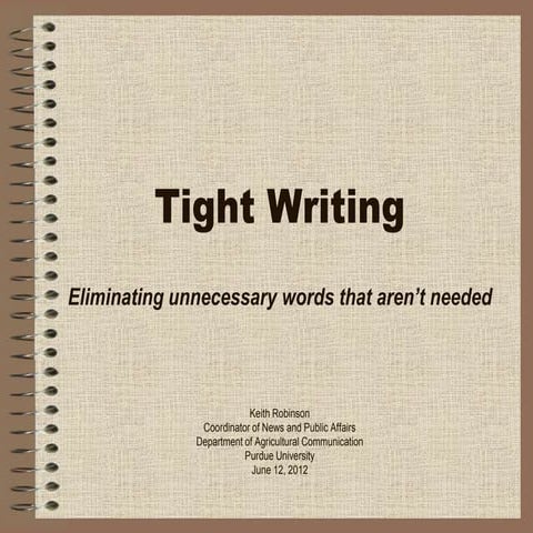 Tight writing | PPT