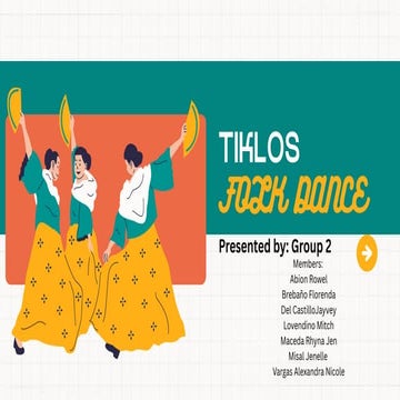 Tiklos, one of the example folkdance in the philippines | PPTX