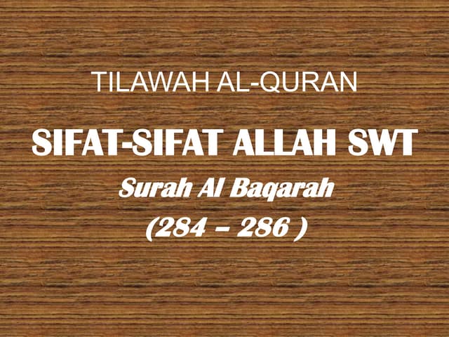 Tilawah al quran-sifat allah