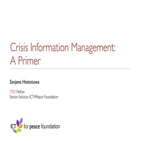 Crisis Information Management: A Primer