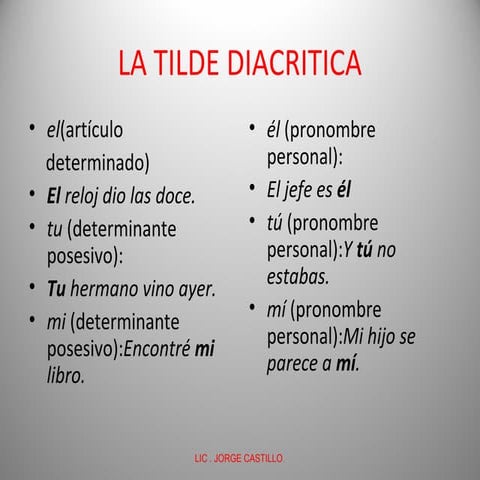 LA TILDE DIACRÍTICA | PPT