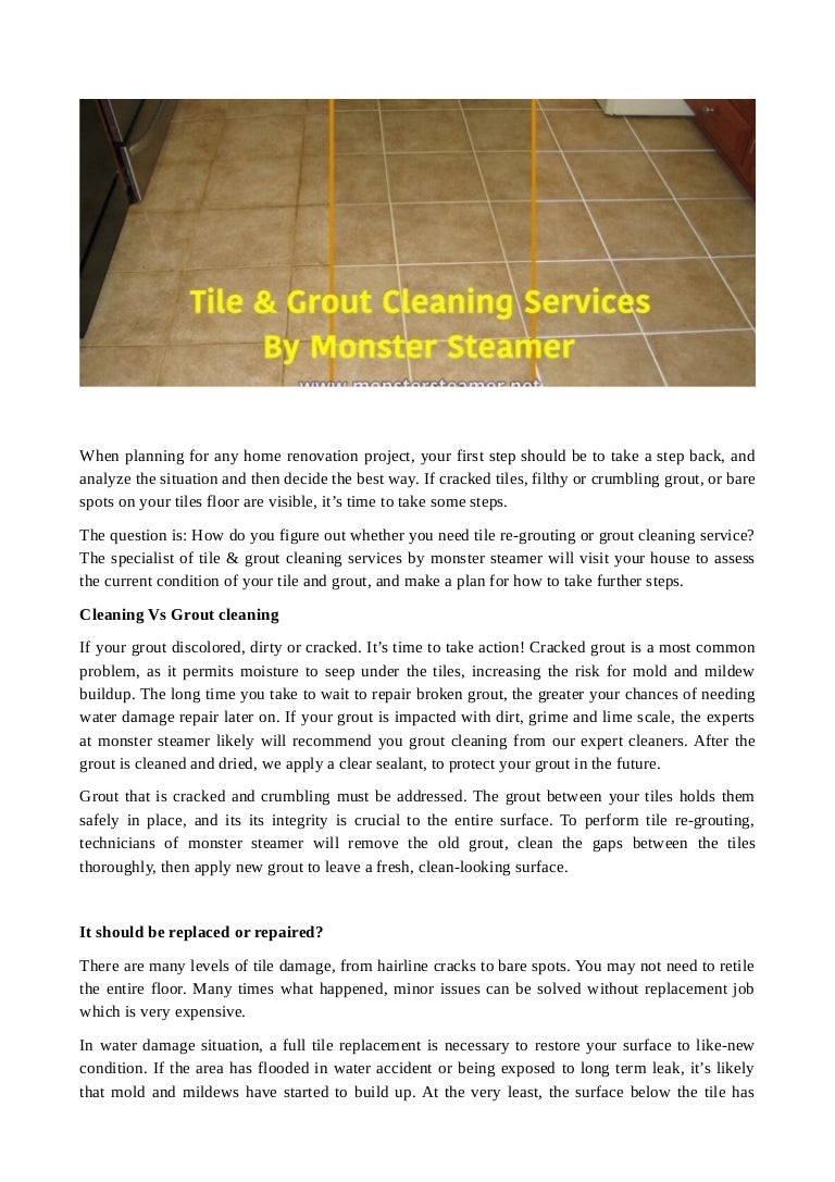 Tile Grout Cleaning Services By Monster Steamer