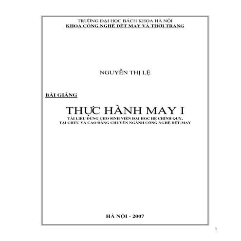 Tài liệu bài giảng thực hành may 1