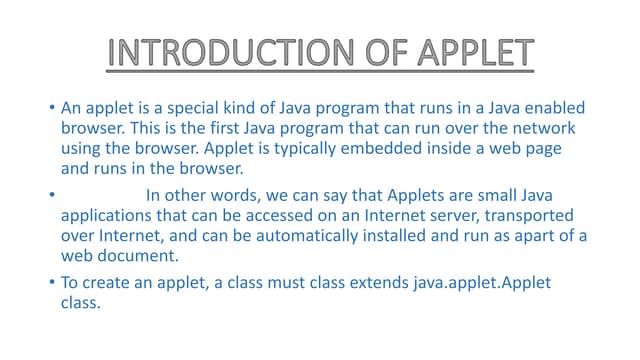 Till applet skeleton | PPT