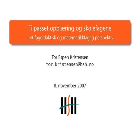 Tilpasset opplæring