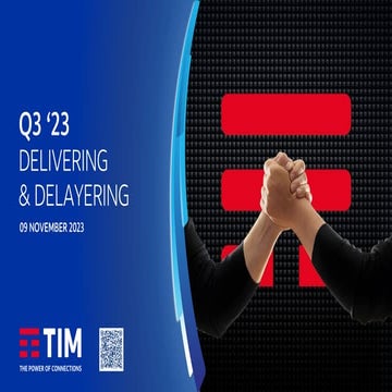 TIM Q3 ’23 – Delivering and Delayering