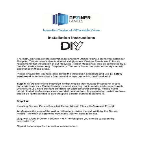 Timber Panels Installation