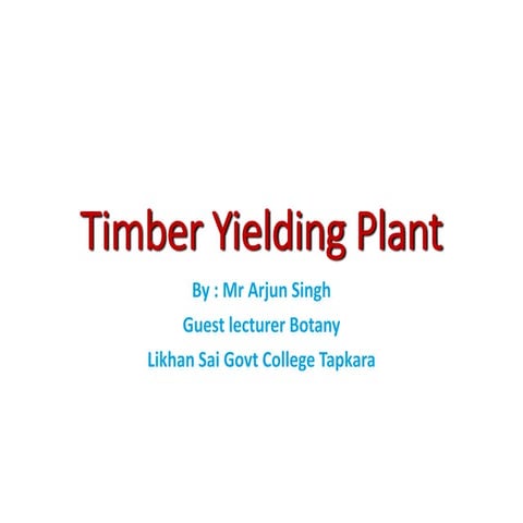 Timber yielding Plant