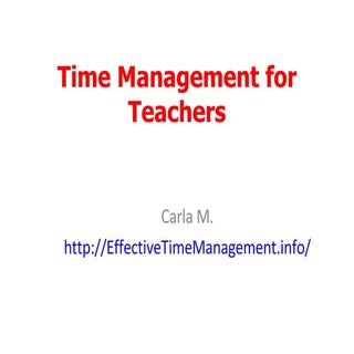 Time Management For Teachers
