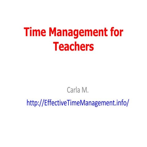 Time Management For Teachers