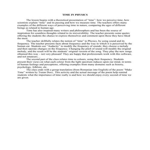 Time physics-presentation