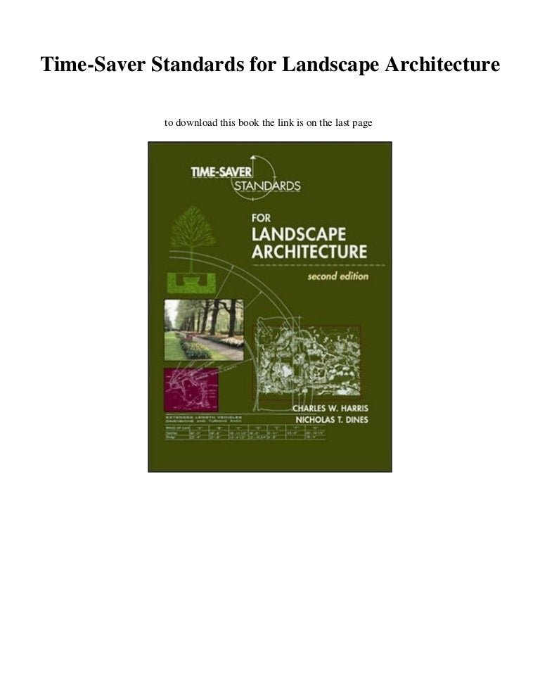 DOWNLOAD Time Saver Standards For Landscape Architecture