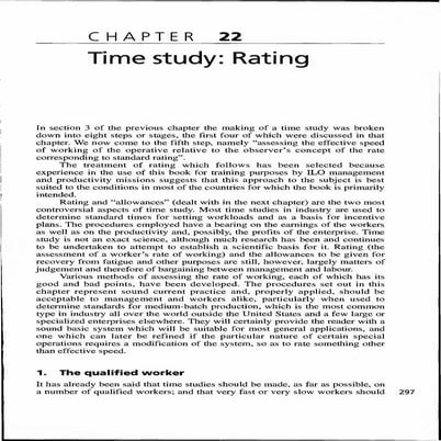 Time  study ratings&amp;&amp;allowances