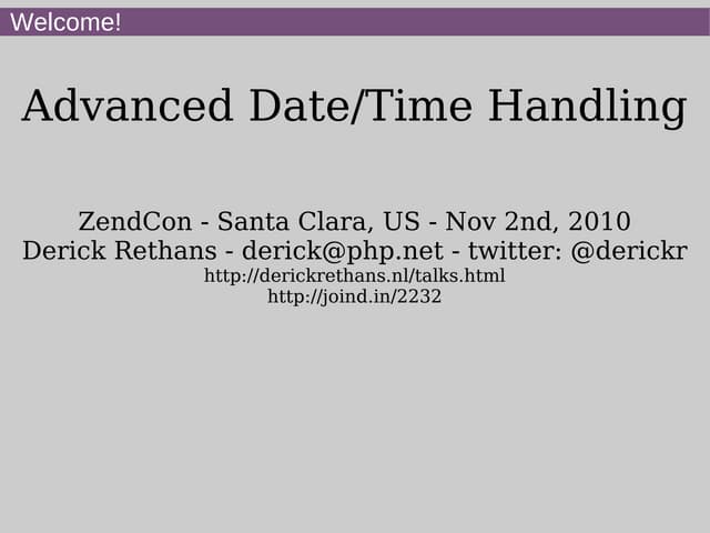 Advanced Date/Time Handling with PHP