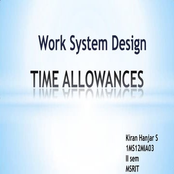 Time allowances
