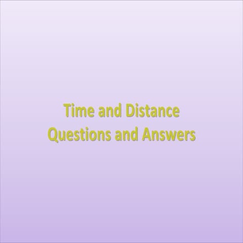 Time and distance
