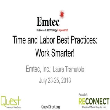 Time and Labor Best Practices: Work Smarter!