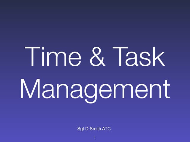 Time And Task Management