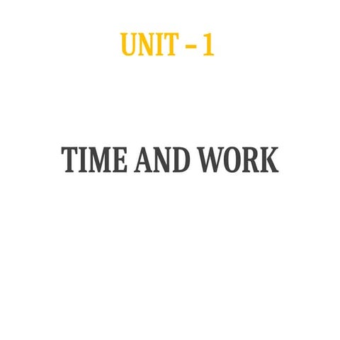 Quantitative aptitude : Time & Work concept | PPTX