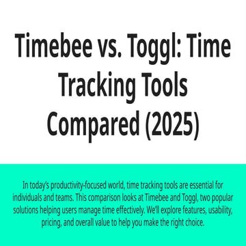 TimeBee vs. Toggl: Which Time Tracking Tool is Best for You?