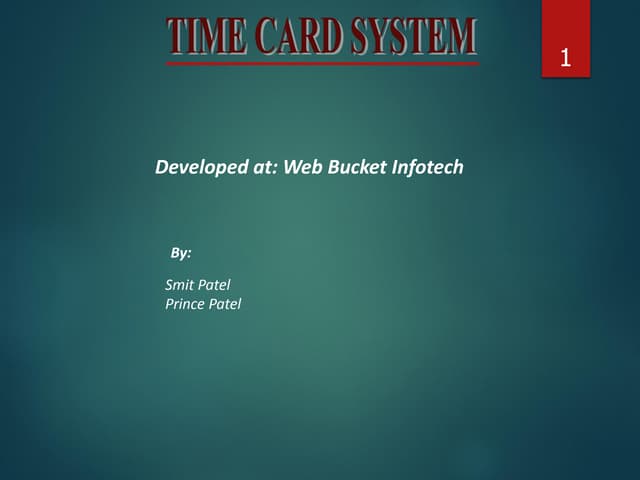 Time card system