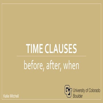 Time Clauses