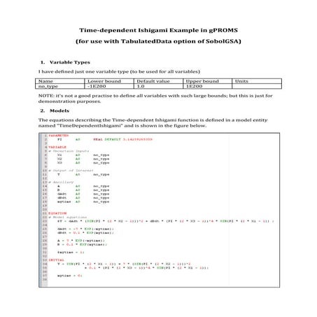 Time dependentishigami in gproms | PDF