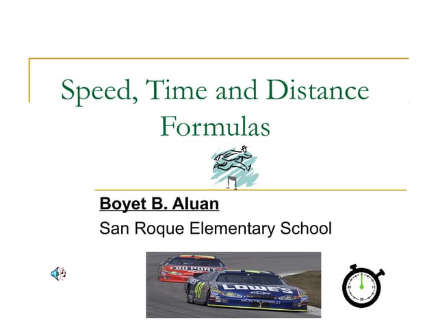 Grade 7 (speed, distance and time) sir pascual | PDF