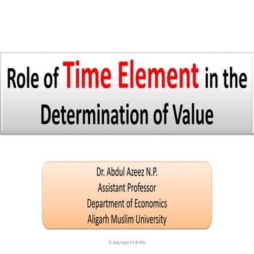 Role of Time Element in Price Determination