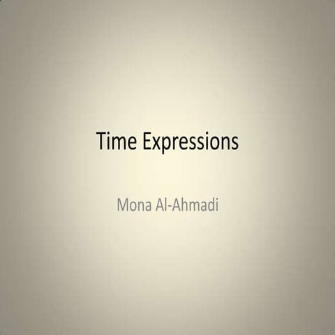 Time expressions