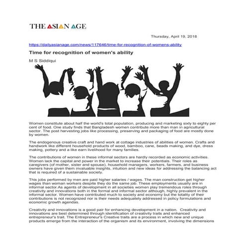 Time for recognition of women's ability